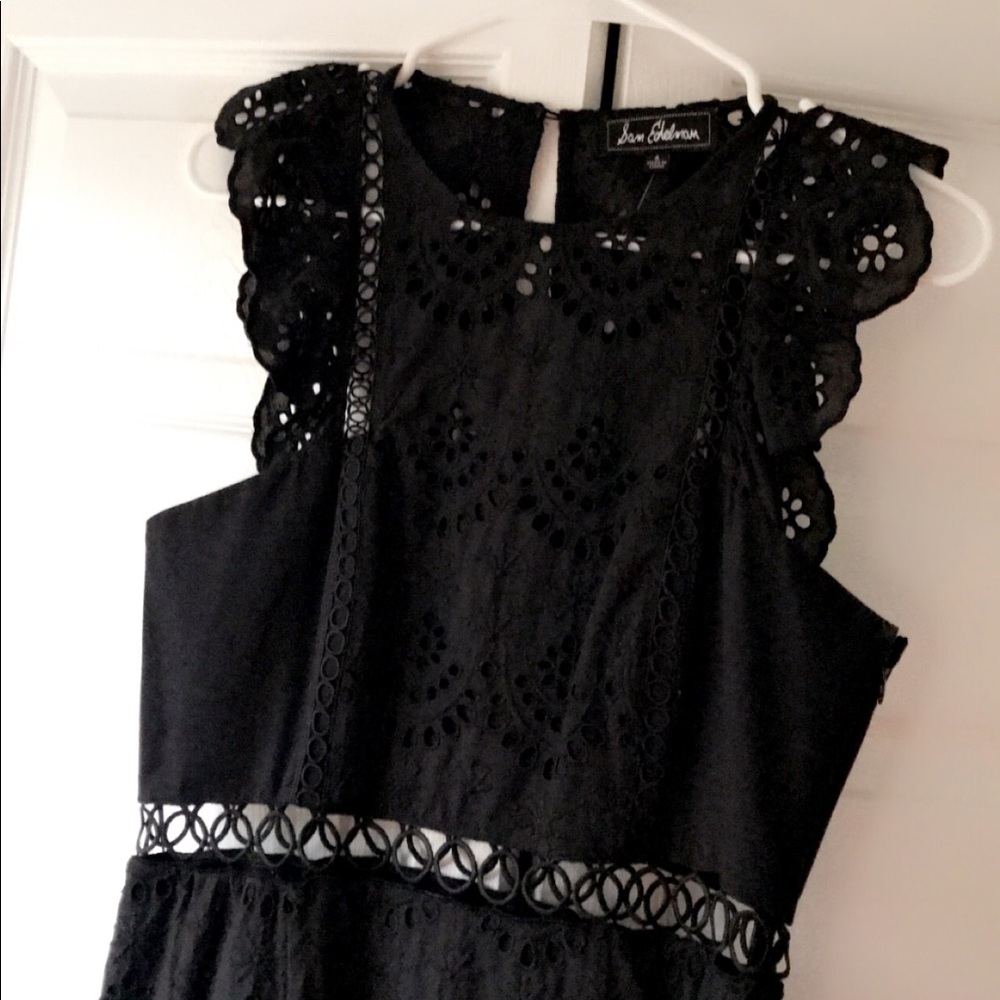 Black Eyelet MIDI Dress